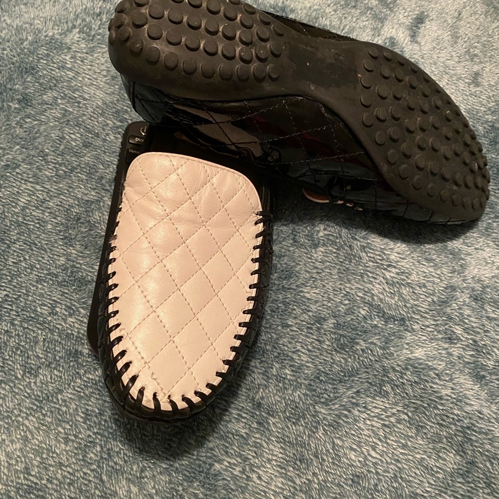 Robert Zur - Petra black and white True Glove patent leather and leather